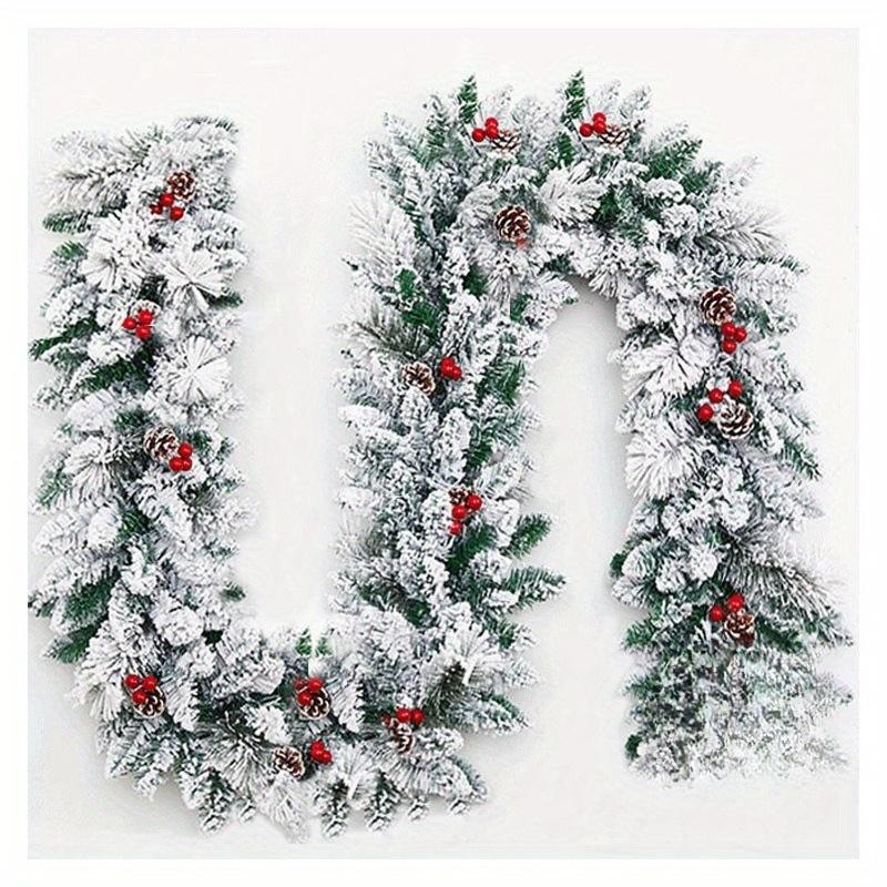 1Pc Christmas Decoration Flocked Falling Snow Rattan Snow Scene Rattan for Outdoor Yard Patio Garden Home Wedding Holiday Party Decoration