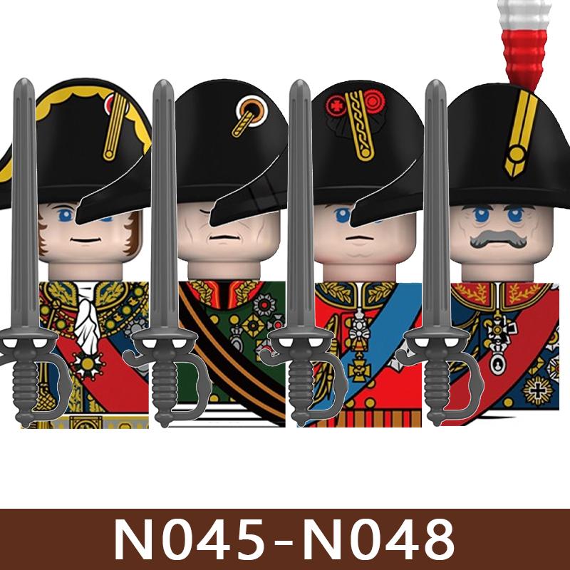 4pcs Medieval Castle Knight Building Blocks MIlitary Napoleon Soldier Figures War Army Legion Accessories Imperial Navy Bricks Toys