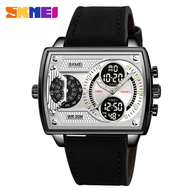 Shikemei Men's Multi-Time Zone Luminous Waterproof Dual-Movement Watch