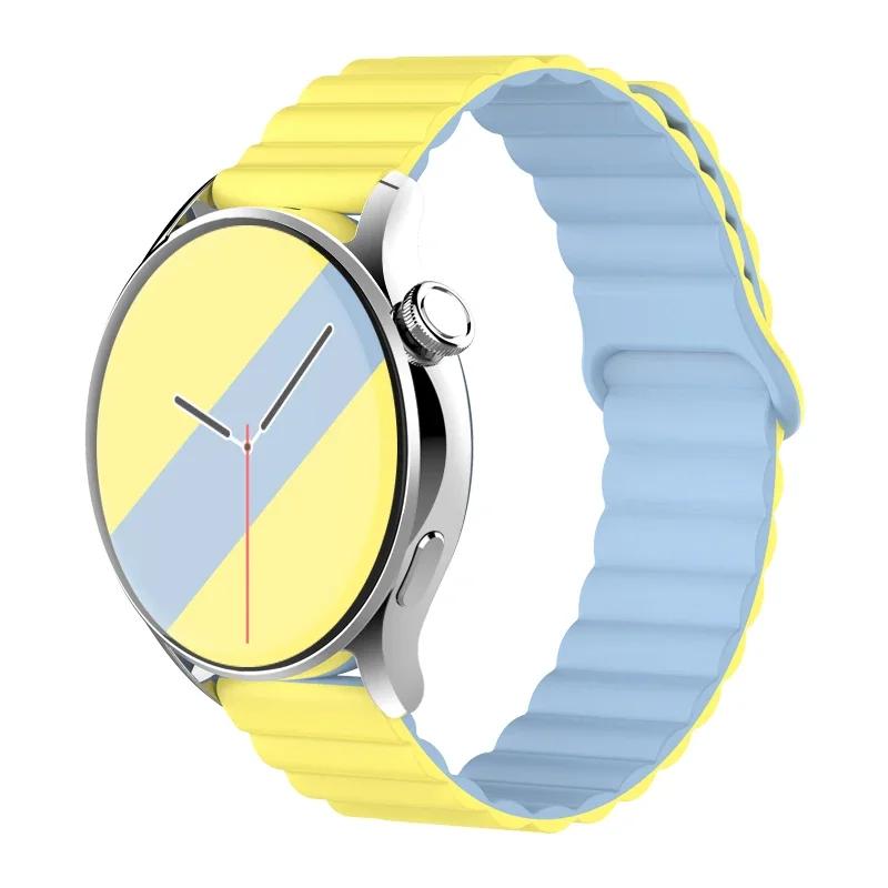 20mm 22mm Magnetic Loop band For Samsung Galaxy watch 6/5 pro/4/Classic/active 2 Silicone link bracelet huawei GT 2-2e 3-4 strap
