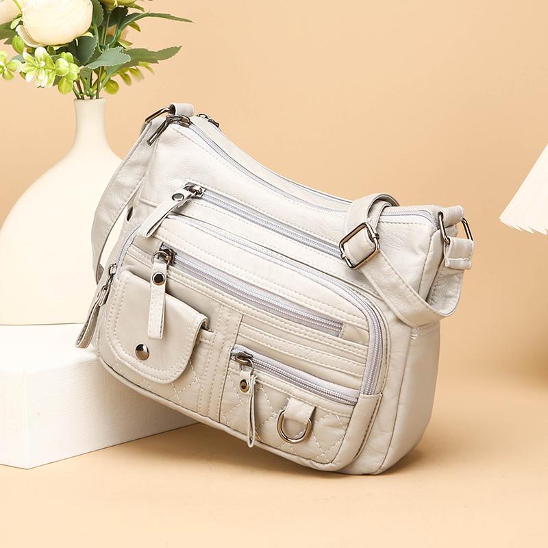 Umhängetasche mit mehreren Taschen und Nähten für Damen, mehrere Lagen