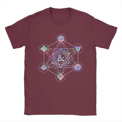 DnD Holografická Geometrická Kostky Trička Pánská Hra Úžasné Čistá Bavlna Tričko Kulatý Výstřih Krátký Rukáv Tričko Velké Topy#Barva(1)