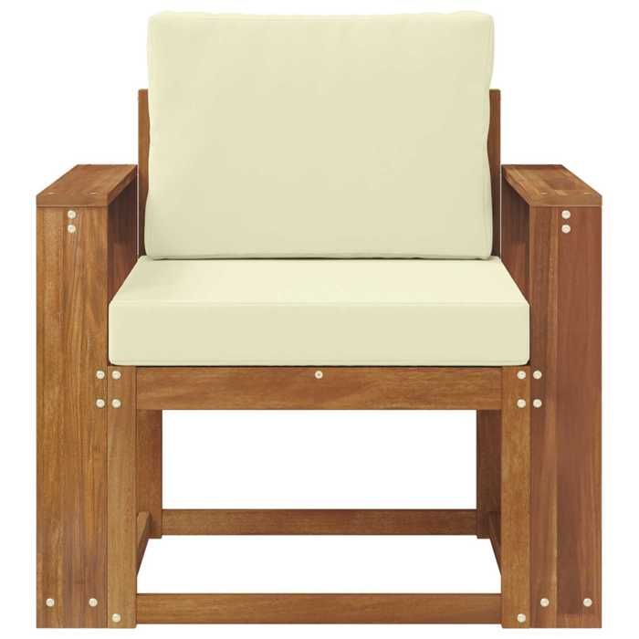 Maison Exclusive - Canapé d’extérieur Bois d'acacia massif et polyester Naturel
