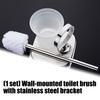Hygienic Hanging Toilet Brush System with Shatterproof Glass Housing Simple Styles Wall Mounted Toilet Cleaning Set