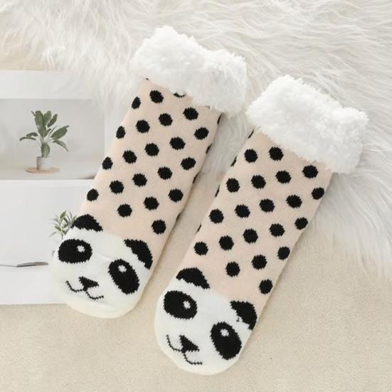Christmas Floor Socks Thick Warm Non Slip Slipper Socks Cute Animal Fuzzy Socks with Gripper Fluffy Cuffs Gift for Christmas
