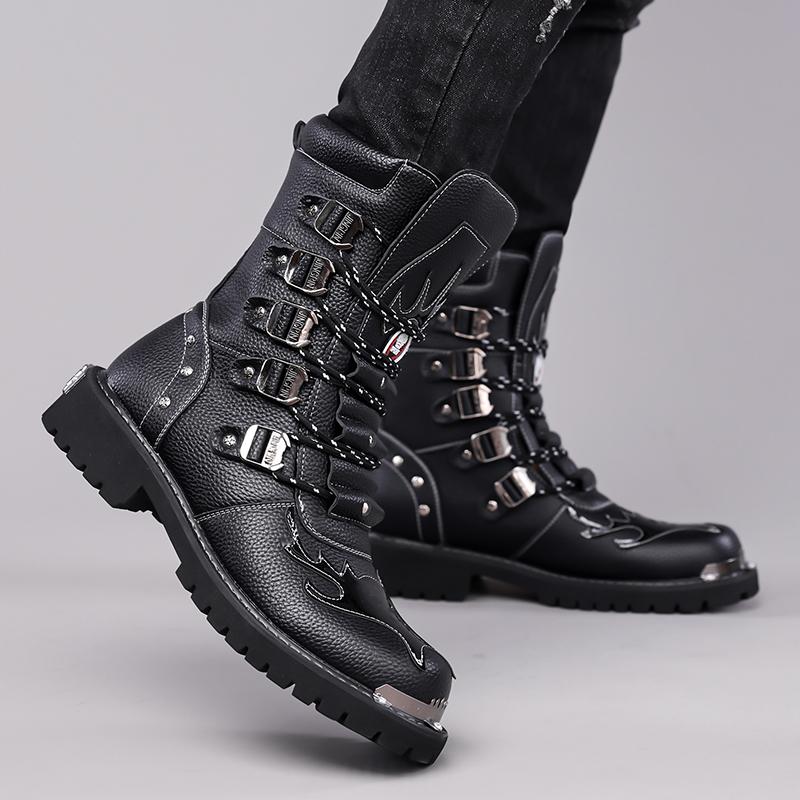 Fashion high-top motorcycle boots Fashion men's casual style design Trendy party or outdoor street 38-46 autumn and winter Hot selling