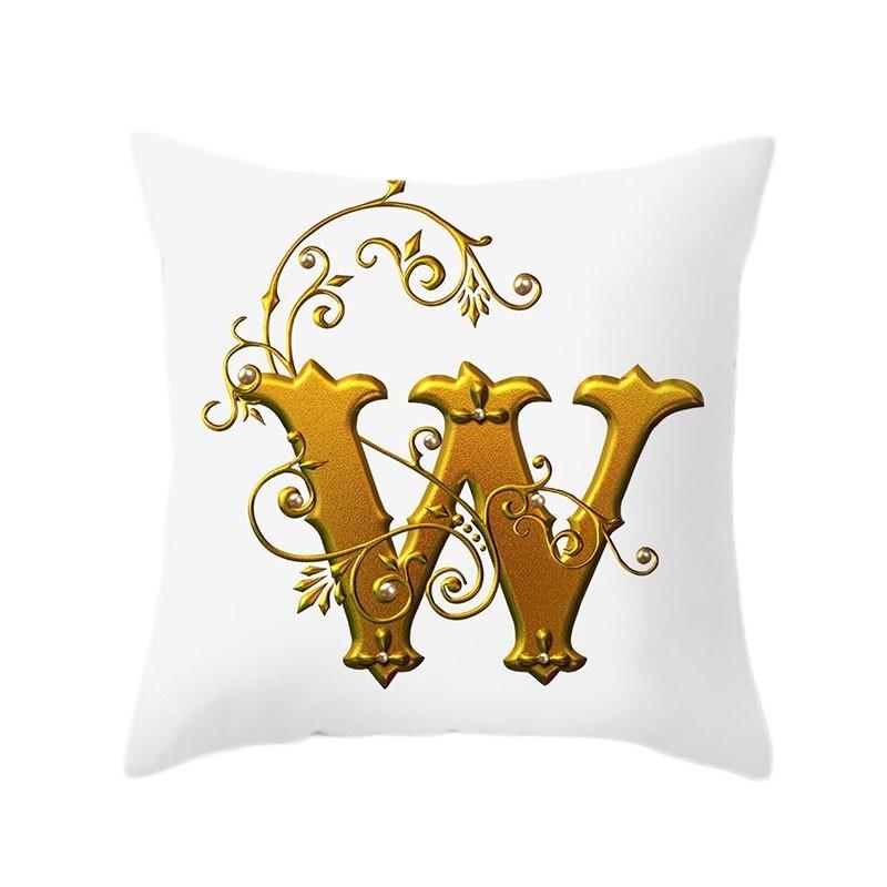 45x45cm Gold 26 English Letters Luxury Decorative Pillowcase Sofa Seat Cushion Cover Wedding Party Home Decor Hold Pillowcase
