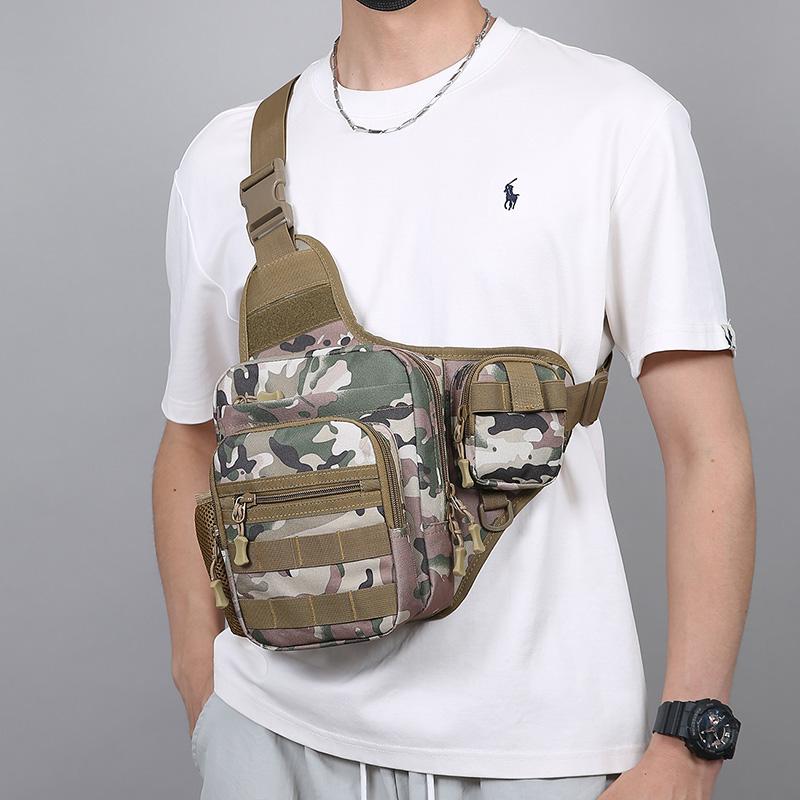 Borsa a tracolla da uomo Borsa a tracolla di grande capacità Borsa da petto sportiva multifunzionale per esterni