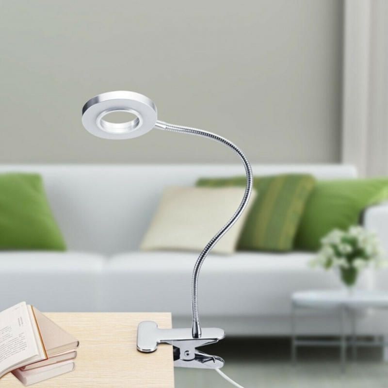 Dimmable Flexible USB Reading Lamp Next to Office Desk (Silver)