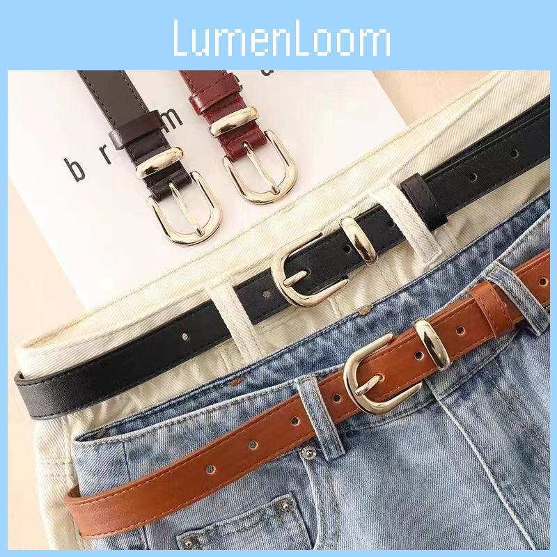 Retro Aesthetic Summer Casual Womens Belt With Thick Alloy Buckle Design