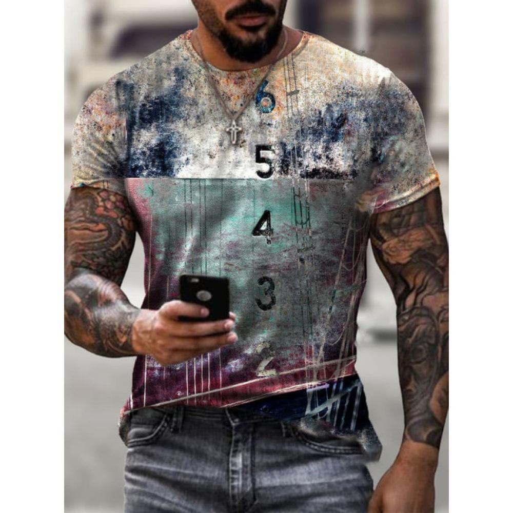 Summer New Graphic Casual Short Sleeved T Shirt For Men Oversized Streetwear 3D Digital Printing Large Size Top Tees For Male