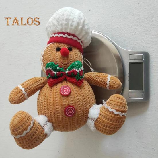 Vánoční perníkový panáček Plyšový plněný perníkový chlapec Figurka holčičky s kuchařskou čepicí Santa čepice Plyšová hračka na vánoční večírek