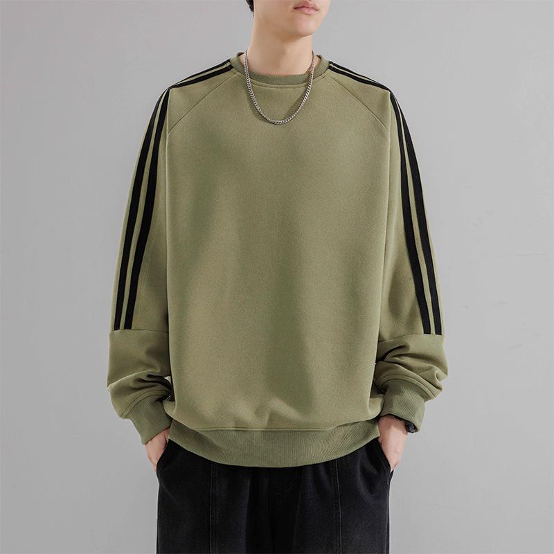 Autumn Sweatshirt Men's Loose Round Neck Pullover Top for Young Outdoor Sportswear High-end College Coat