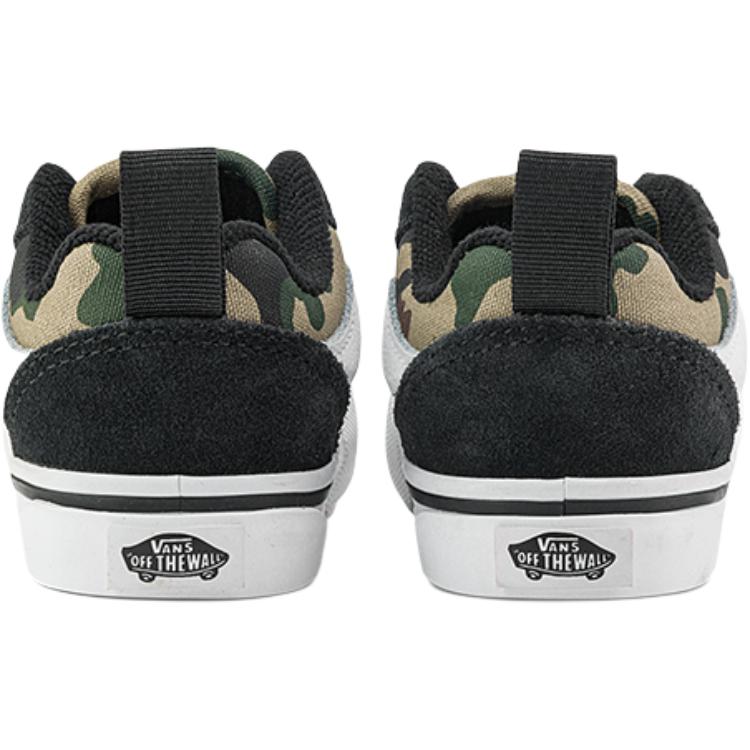 Vans Knu Skool Эластичная шнуровка Классика Удобная Модная Прочная Низкий верх Обувь для ходьбы Детские кроссовки Черный Белый VN000D0KYJ7