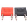 U37 4mm Double Row 4mm Banana Plug Connector 1 to 2 Adapter DIY Cable Connector 16mm Spacing