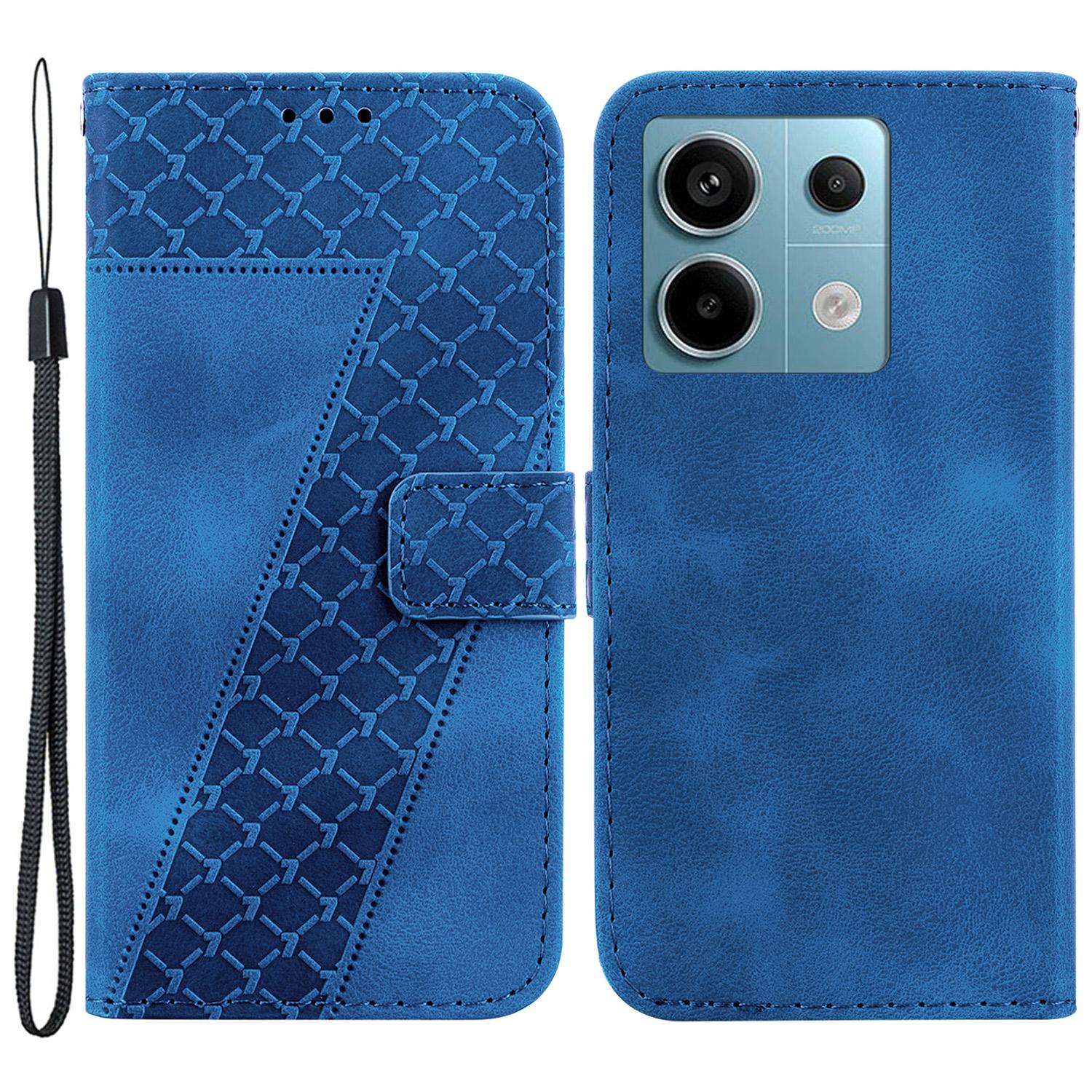 

Для Xiaomi Redmi Note 13 Pro 5G/Poco X6 5G Чехол-подставка со слотами для карт, узор в форме 7, чехол для телефона из ПУ кожи Dark Blue