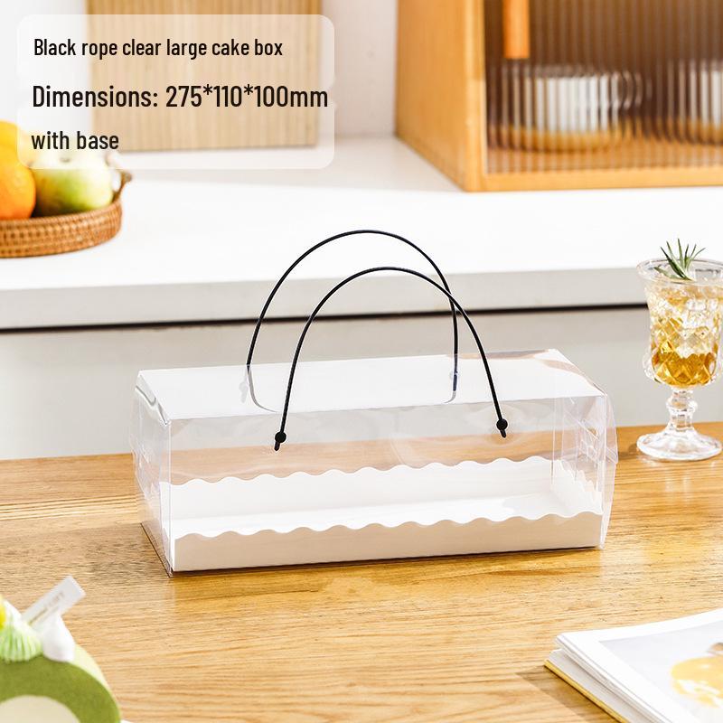 Swiss Roll & Mousse Dessert Packaging Box with Hand-Carry Feature for Whole and Half Rolls