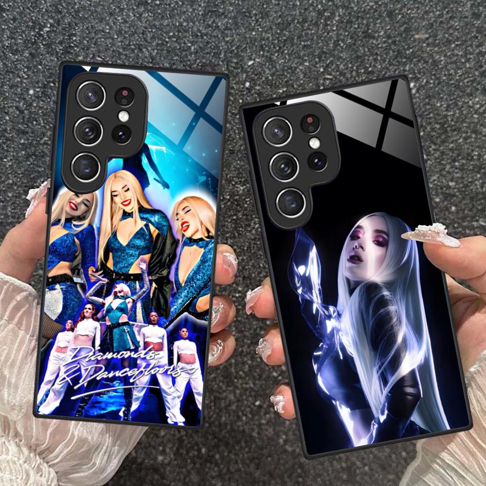Fashion Ava Max Glass Mobile Phone Case for Samsung Galaxy A56 55 54 53 52 51 36 35 34 23 16 15 5G Colorful Cover