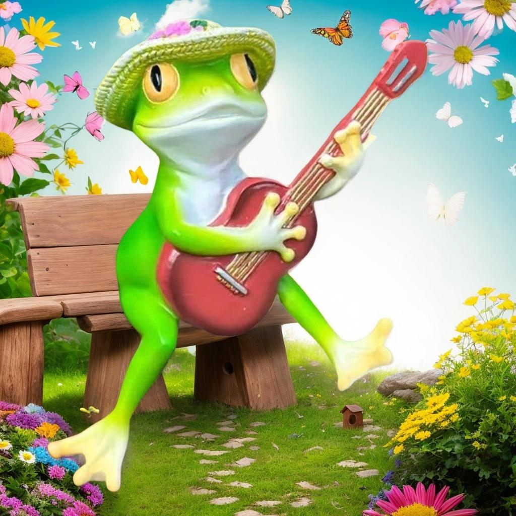 Flower Pot Frog Figurine Small Rock Frog Resin Decoration Landscape Decoration Decorative Animal Figurine For Backyard Living