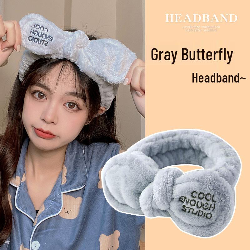 2024 Cute Cartoon Plush Headband for Women - Makeup, Hair Clip & Tie