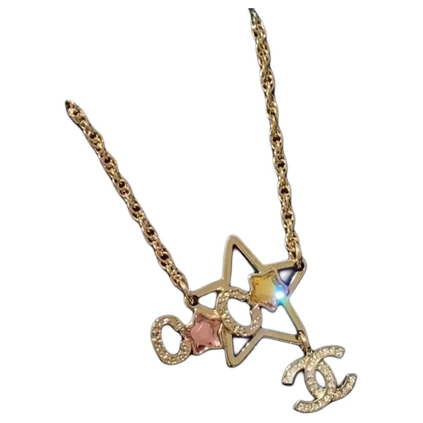 

Chanel 25P Spring Summer Hollow Star Double C Trim Necklace Women necklace Gold ABF190-B19937-NAFRS Box+Padding Board