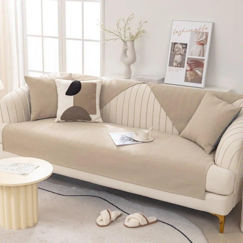 

Универсальная диванная подушка на четыре сезона, однотонная тканевая диванная подушка, современный простой нескользящий чехол для дивана, пылезащитный чехол, ткань 70x70cm 1pcs