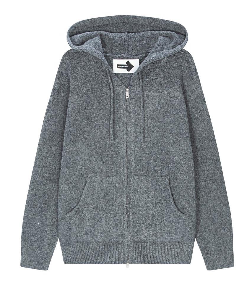 Maison Master Hooded Zip-Up Cardigan Black