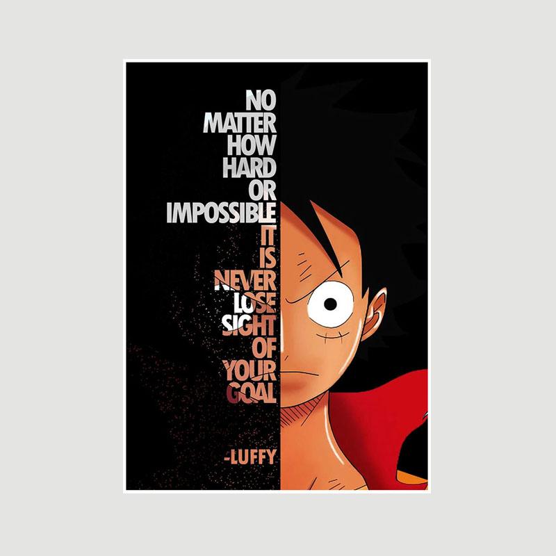 Vintage Inspirational Quote Poster Anime Finger Luffy Deku Posters White Paper Text Art Pictures Home Decor Bar Decoration Painting Interior Mural