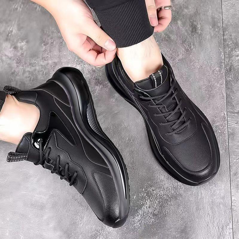 Autumn and Winter New Men's Sports Shoes Single Cotton Casual Leather Shoes Trendy Fashion Versatile Breathable Student Dad Shoes