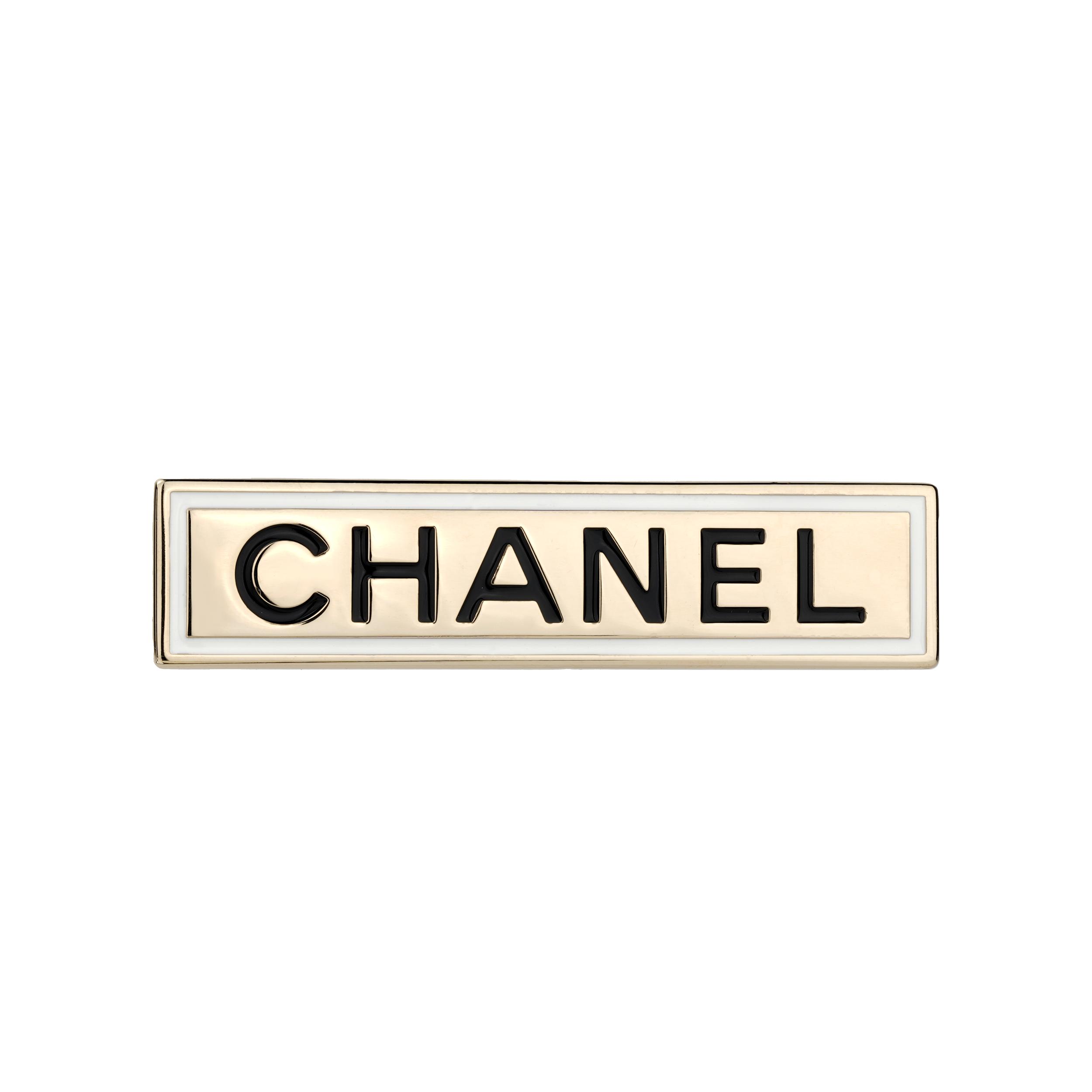

Chanel Metal Logo Horizontal Tag Brooch Men accessories AB6773-B06481-NE777 Box+Padding Board,F,Gold