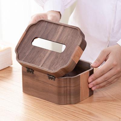Caja de pañuelos de madera Estuche Adorno de mesa Conveniencia Portapapeles Pañuelos faciales