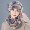 New Rex rabbit hair hat women's autumn and winter ear protection fur woven real hair medium and old thickened versatile scarf set