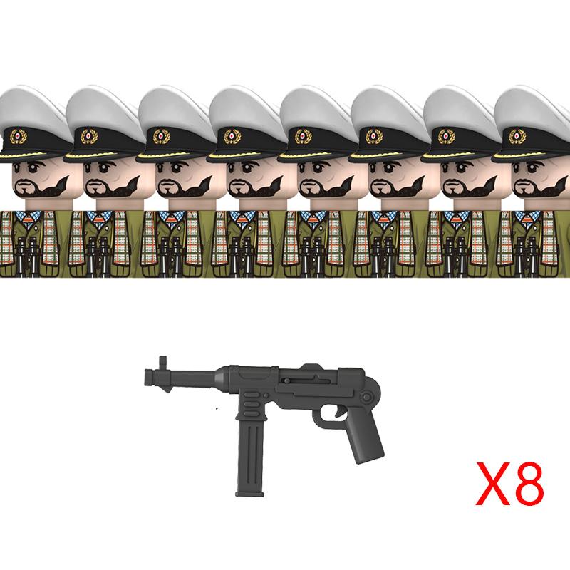 WW2 Military Navy Series Soldier Figures Building Blocks Navy Warrior Bricks Toys Gifts