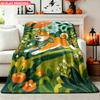 Blanket 1pc Happy Dog Running Quietly 2D-Printed Flannel Throw Blanket Suitable for Sofas And Camping Trips. Soft And Comfortable
