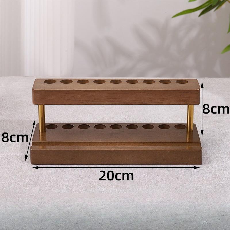 1PC Walnut Wood Multifunction Desk Organizer - Pen Holder, Phone Stand & Storage Solution for Office and School
