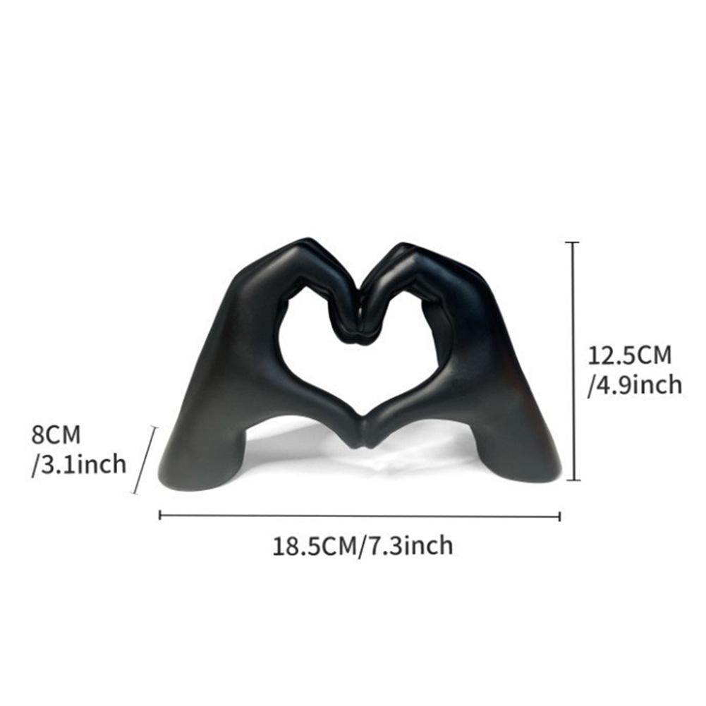 

Nordic Colorful Love Gesture Resin Statue Home Decoration Heart Hand Sculpture Figurine Wedding Desktop Room Decor Gift Crafts 18.5cmX12.5cmX8cm чёрный