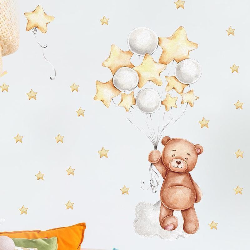 Cartoon Star Bear Moon Cloud Decoration Wall Decal Home Decoration Wall Decal Self Adhesive