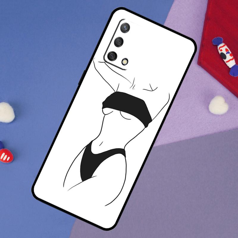 Woman Body Line Art Case For Oppo A60 A80 A40 A6 A5 Pro A15 A16 A17 A57 A94 A74 A54 A76 A96 A18 A38 A58 A78 A98