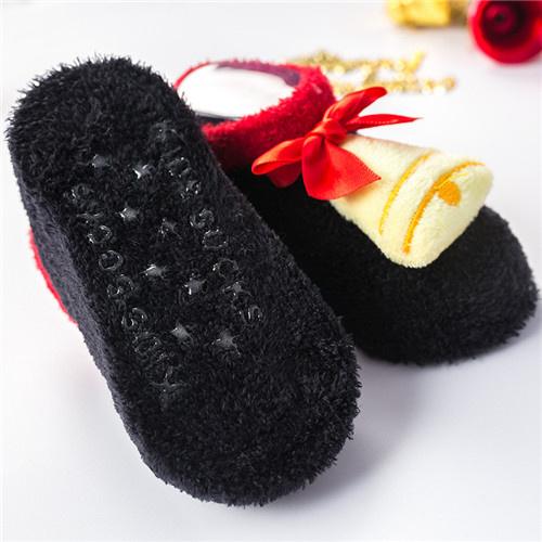 0-24M Christmas Socks Newborn Baby Boys Girls Socks Anti Slip Coral Fleece Short Socks for Babies Winter Warm Sock New