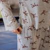 Women's Gray Bow Pattern Long Sleeve Pajama Set: Casual & Comfortable for Spring/Summer