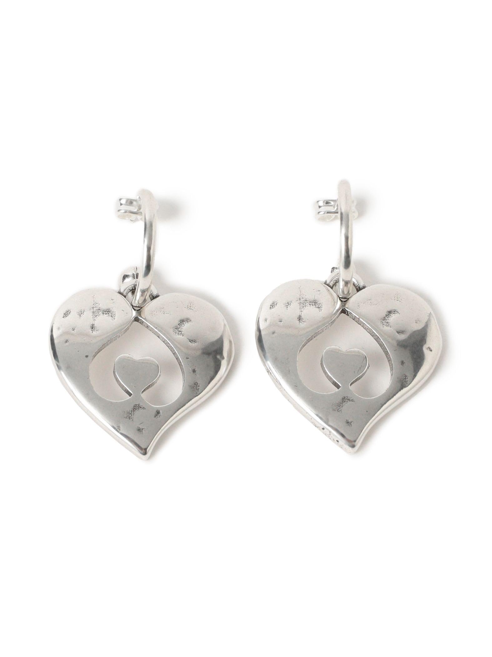 [Ray Beams] Accessories Otro Accesorio Heart Hoop Earrings for Women, Silver Free