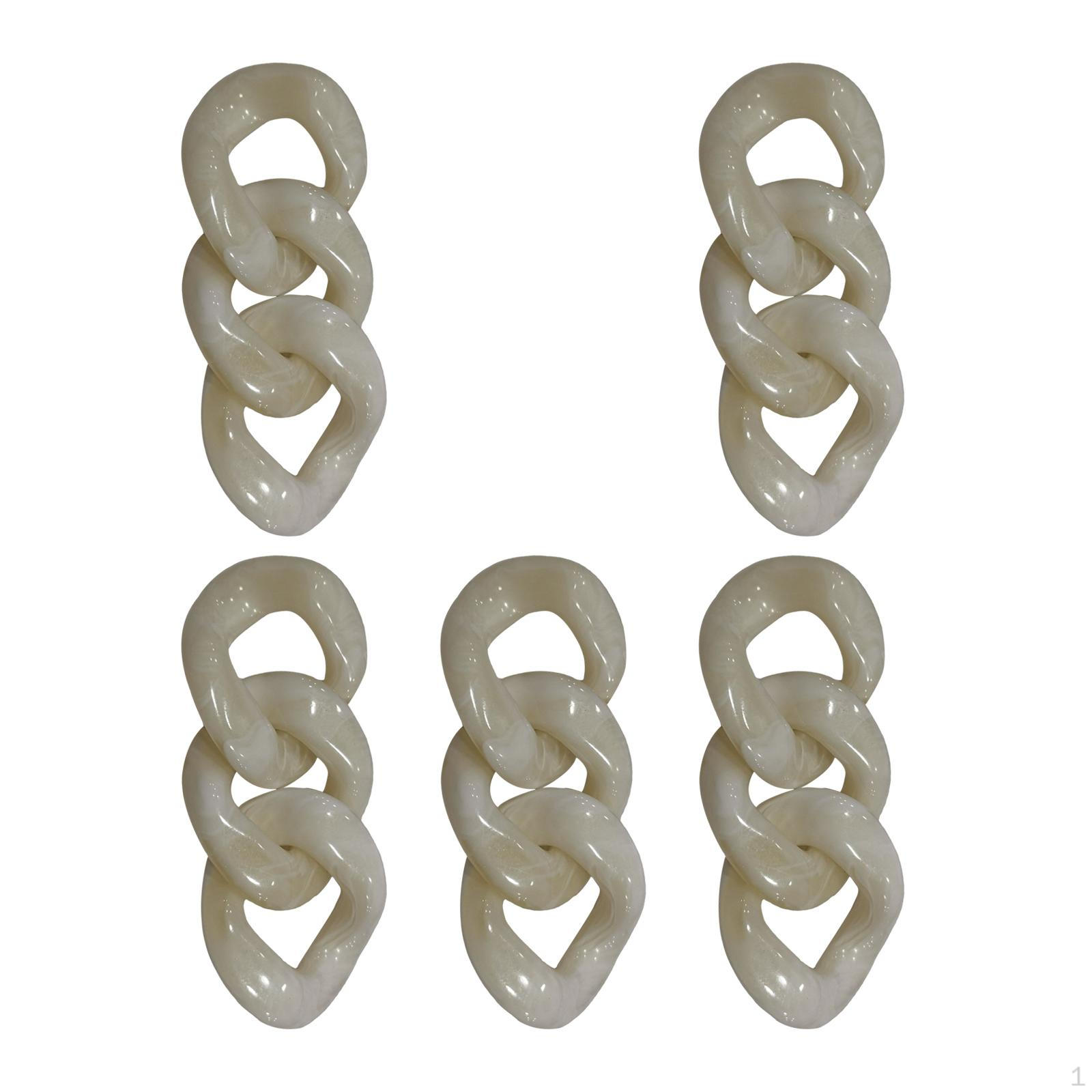 

5 Pieces Acrylic Link Chain Connectors Twist Curb for Jewelry Making Purse Bag белый