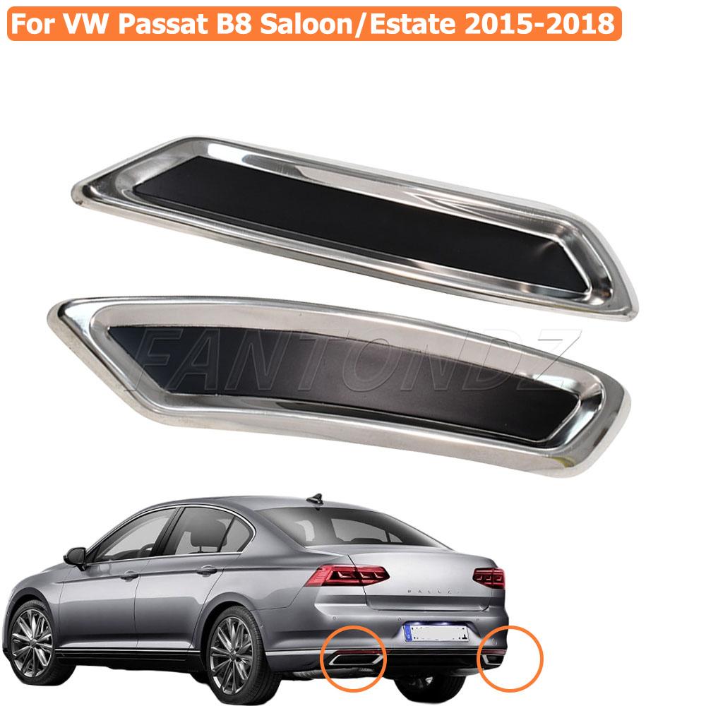 Fo VW Passat B8 Saloon/Estate Stainless Steel Chrome Exhaust Deflector Frame 2015-2018 Rear Rline Tuning Highline TSU FSU