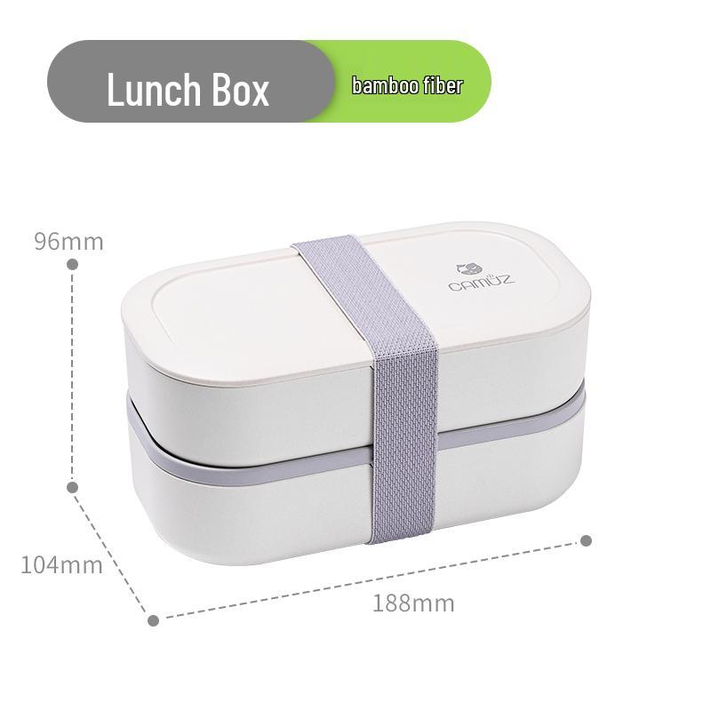 Microwaveable Japanese Double-Layer Bento Box - Portable, Sealed & Divided for Office Workers