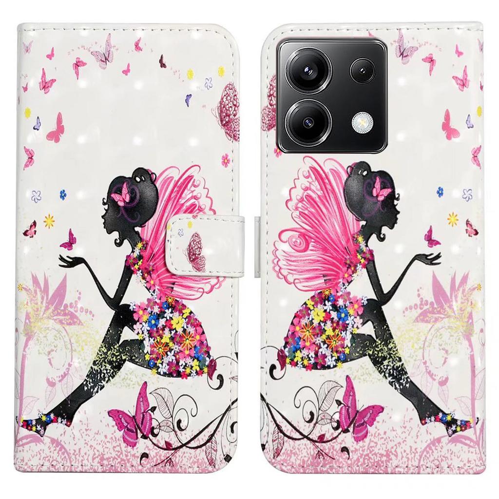 For Xiaomi Poco X6 5G/Redmi Note 13 Pro 5G Case 3D Creative Pattern PU Leather Stand Phone Cover