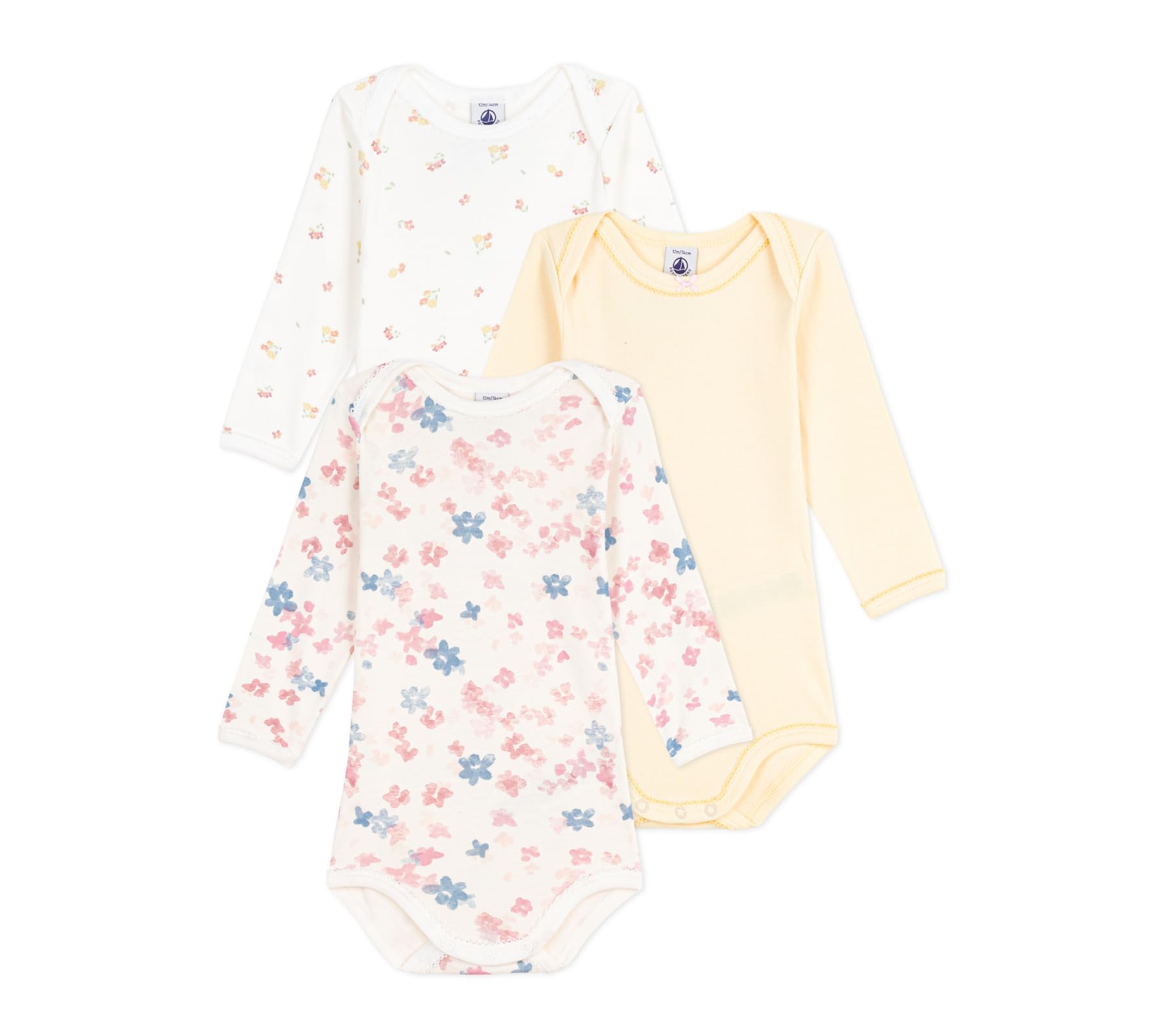 

Petit Bateau Long Sleeve Bodysuit Set Multicolor 12 74cm (3-Piece Set), A0EEG, 1, Months,