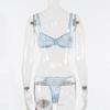 New September European & American Sexy Mesh Transparent Printed Lingerie Set - Two-Piece