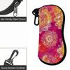 2D-Boho Floral Watercolor Print Sunglasses Case, Protective Eyeglasses Storage Pouch, Lightweight Zipper Eyewear Organizer for Travel Gift