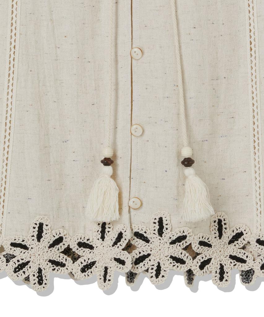 Penfield Flower Crochet Linen Vest Ivory_Fs2Wv03U