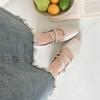 Silver French square head light mouth flat-soled single shoes women's summer 2025 new with skirt versatile soft-soled Mary Jane shoes